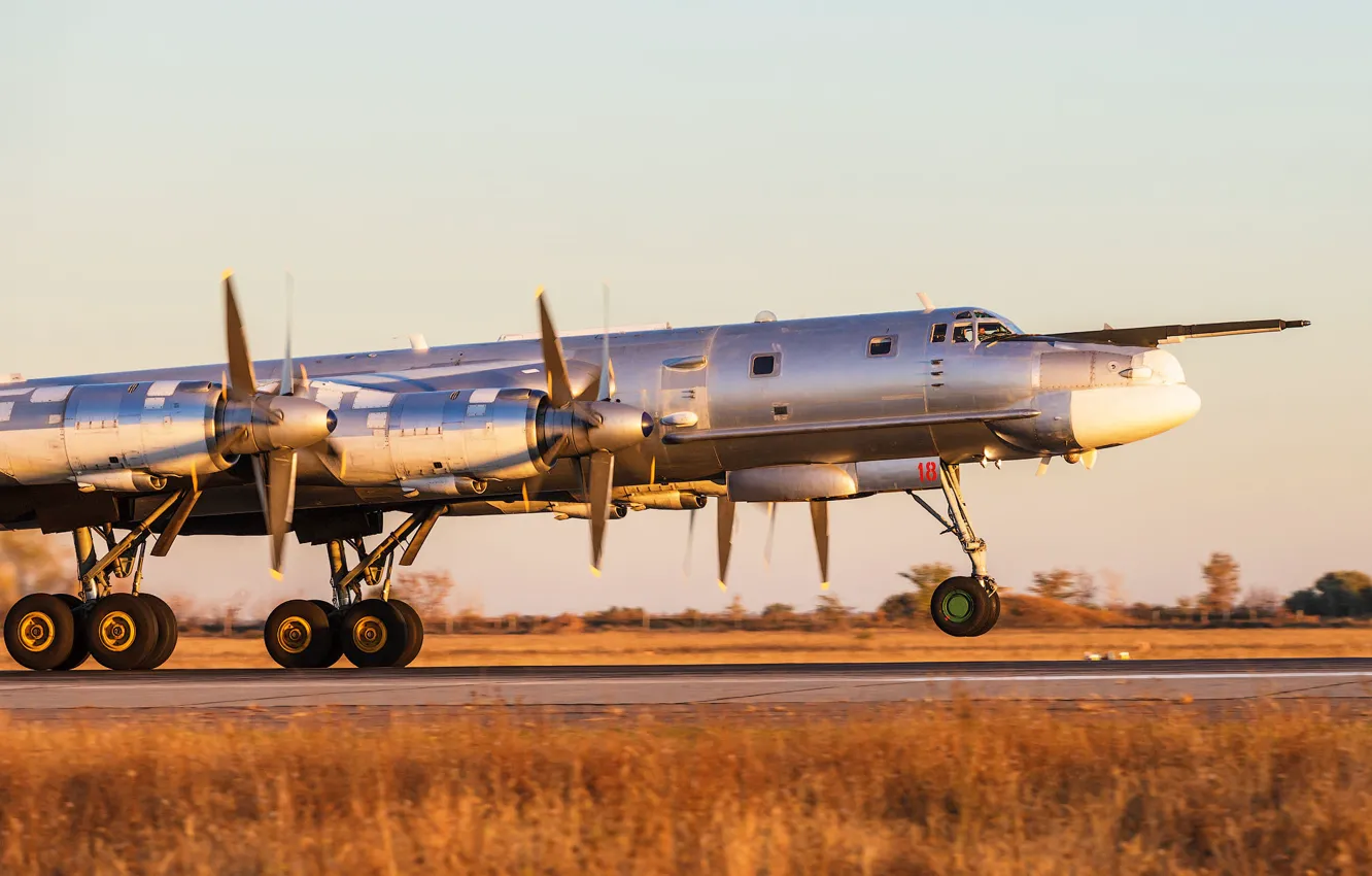 Фото обои Самолет, Бомбардировщик, Ту-95