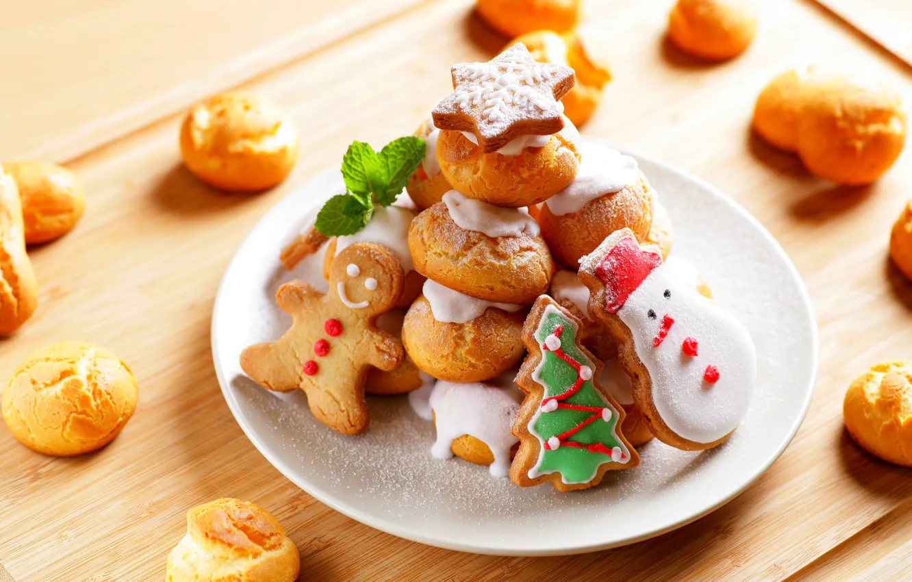 Фото обои еда, Новый Год, печенье, Рождество, Christmas, food, выпечка, праздники
