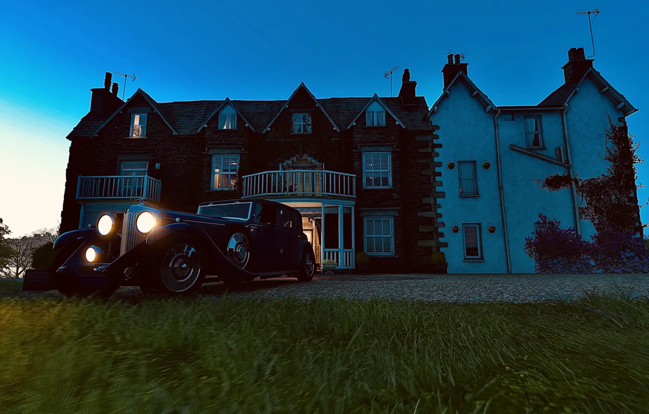 Фото обои HDR, Bentley, House, Sky, Lights, Game, Evening, Luxury