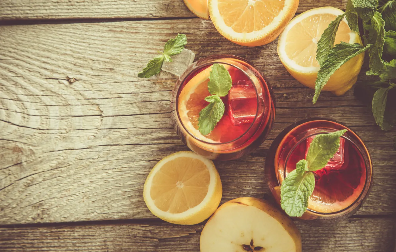 Фото обои лимон, лёд, red, напиток, wine, drink, cocktail, alcohol