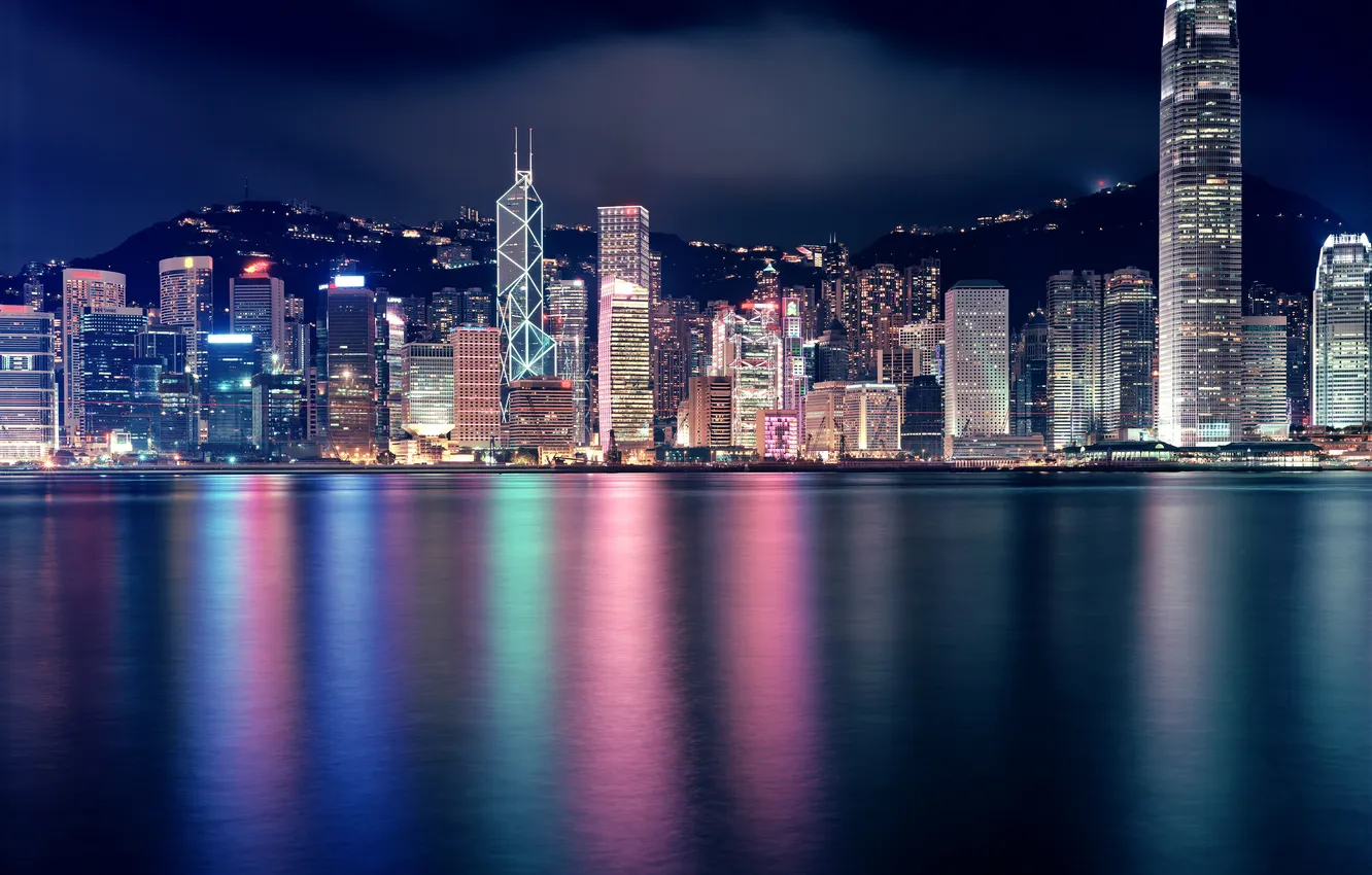 Фото обои город, высотки, Hong Kong