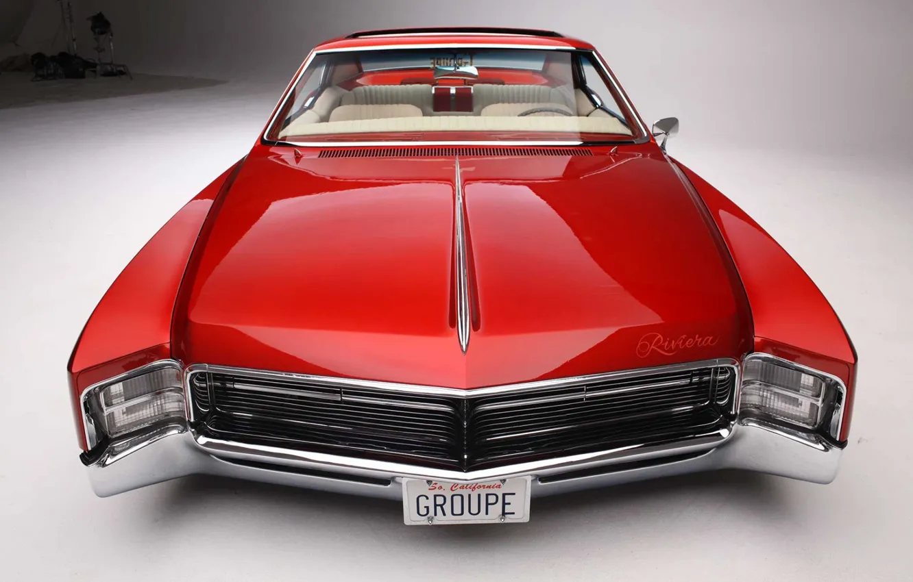 Фото обои Red, Car, Old, Riviera, Buick