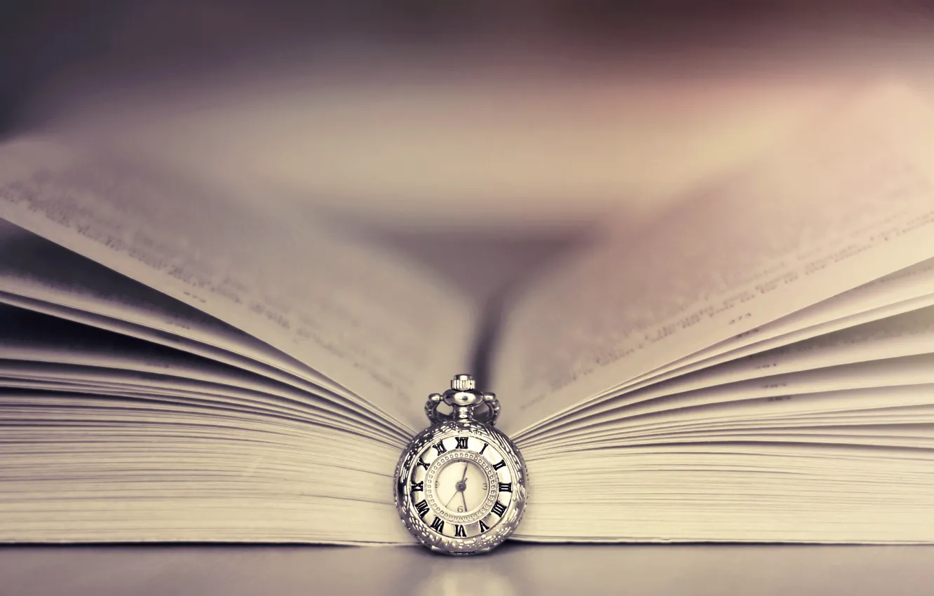 Фото обои время, часы, книга, book