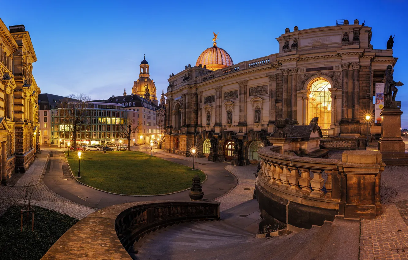 Фото обои здания, дома, Германия, Дрезден, лестница, архитектура, Germany, Dresden