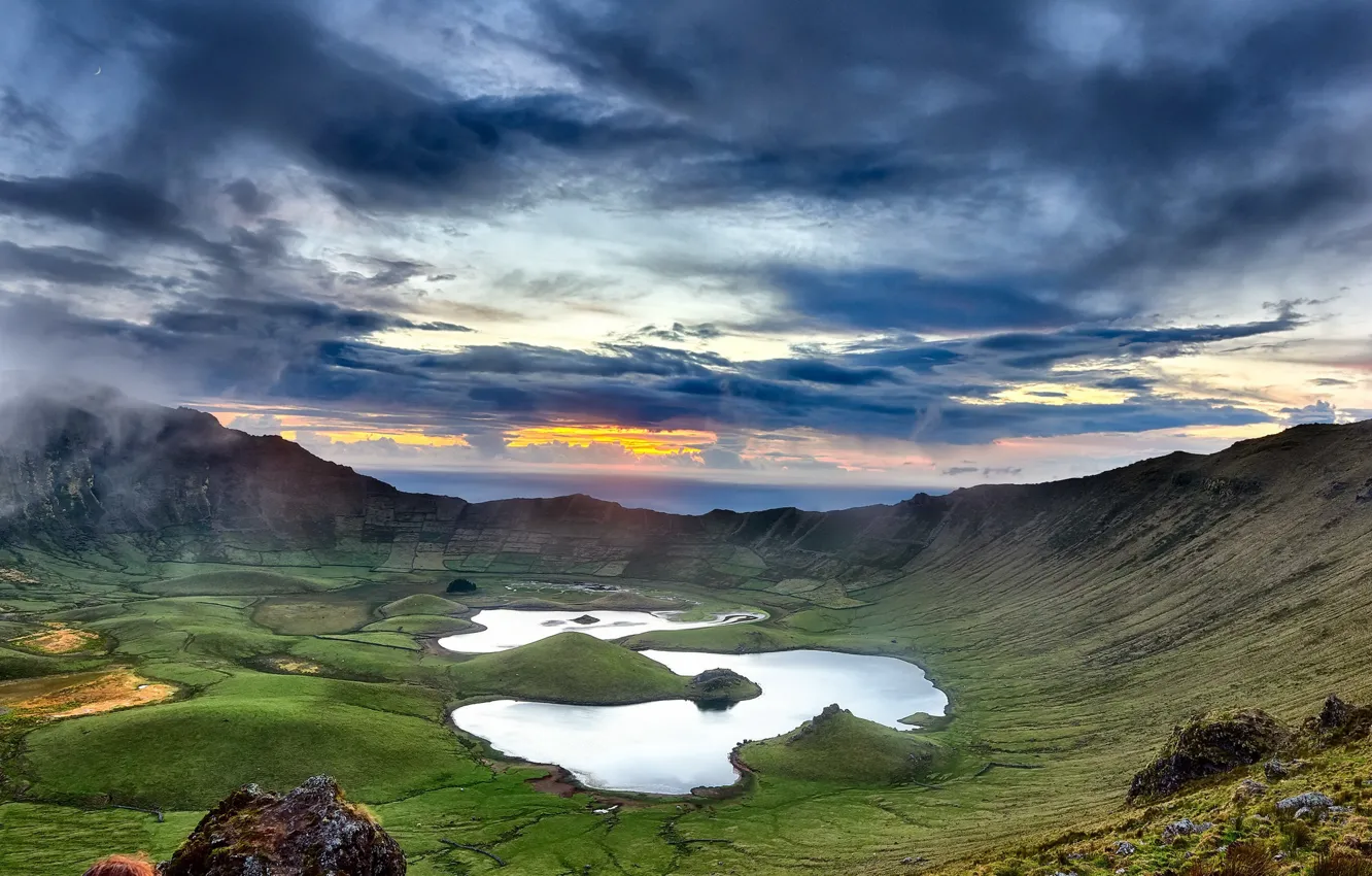 Фото обои landscape, portugal, volcano, crater, Island of the Crow