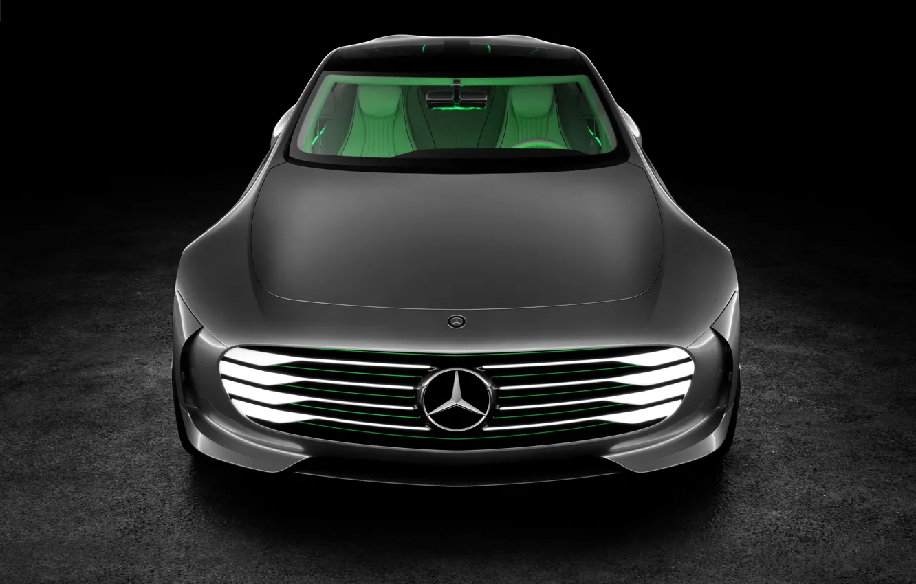 Фото обои Mercedes-Benz, вид спереди, 2015, Intelligent Aerodynamic Automobile, Concept IAA