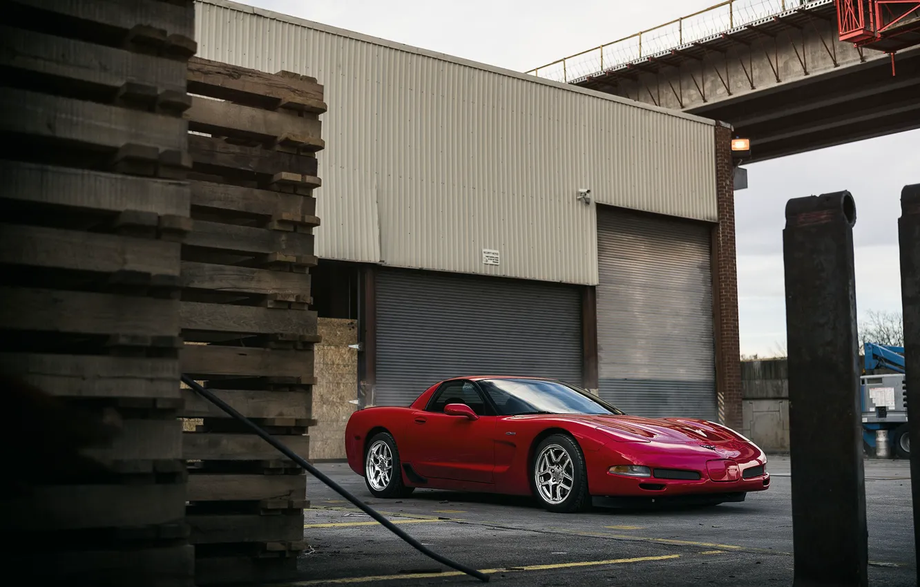 Фото обои Corvette, Red, Wheels, C5