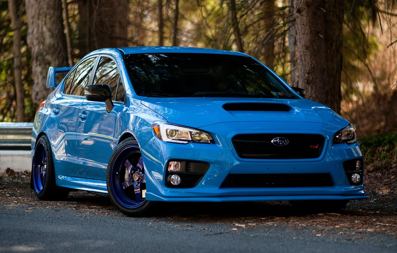 Фото обои WRX, Blue, STI, Subsru