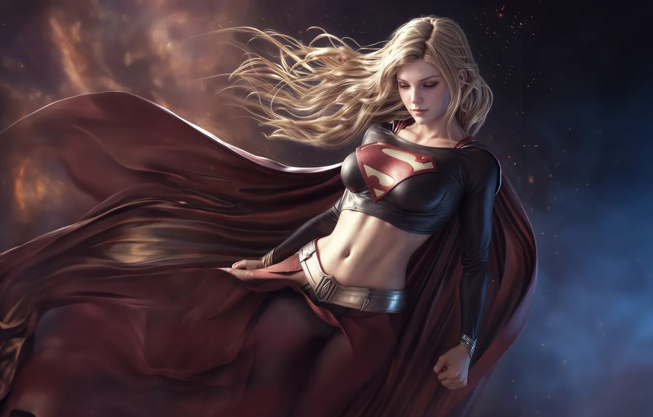 Фото обои power, Supergirl, gaze