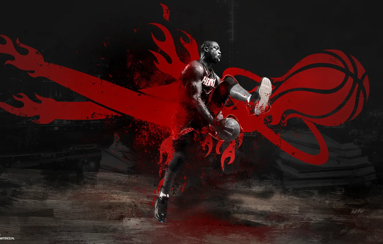 Фото обои Майами, баскетбол, Miami, basketball, nba, нба, Heat, Хит
