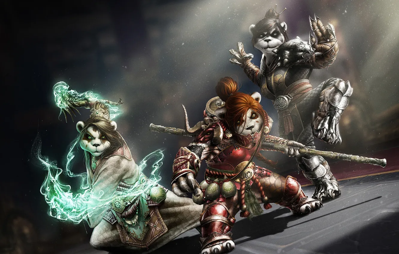 Фото обои World of Warcraft, Blizzard, warcraft, panda, World of Warcraft: Mists of Pandaria