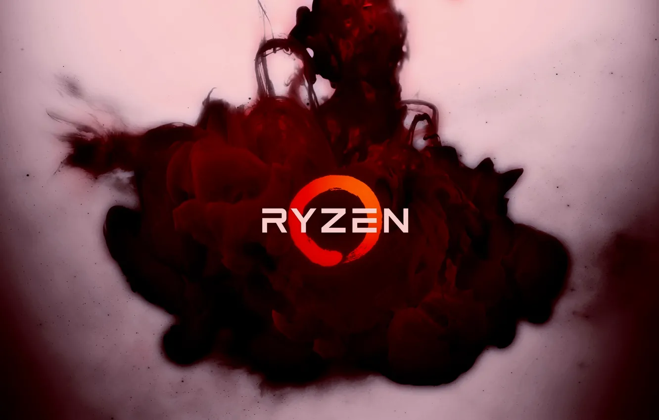 Фото обои красный, фон, сгусток, логотип, AMD, Кукуруза, Рязань, Ryzen