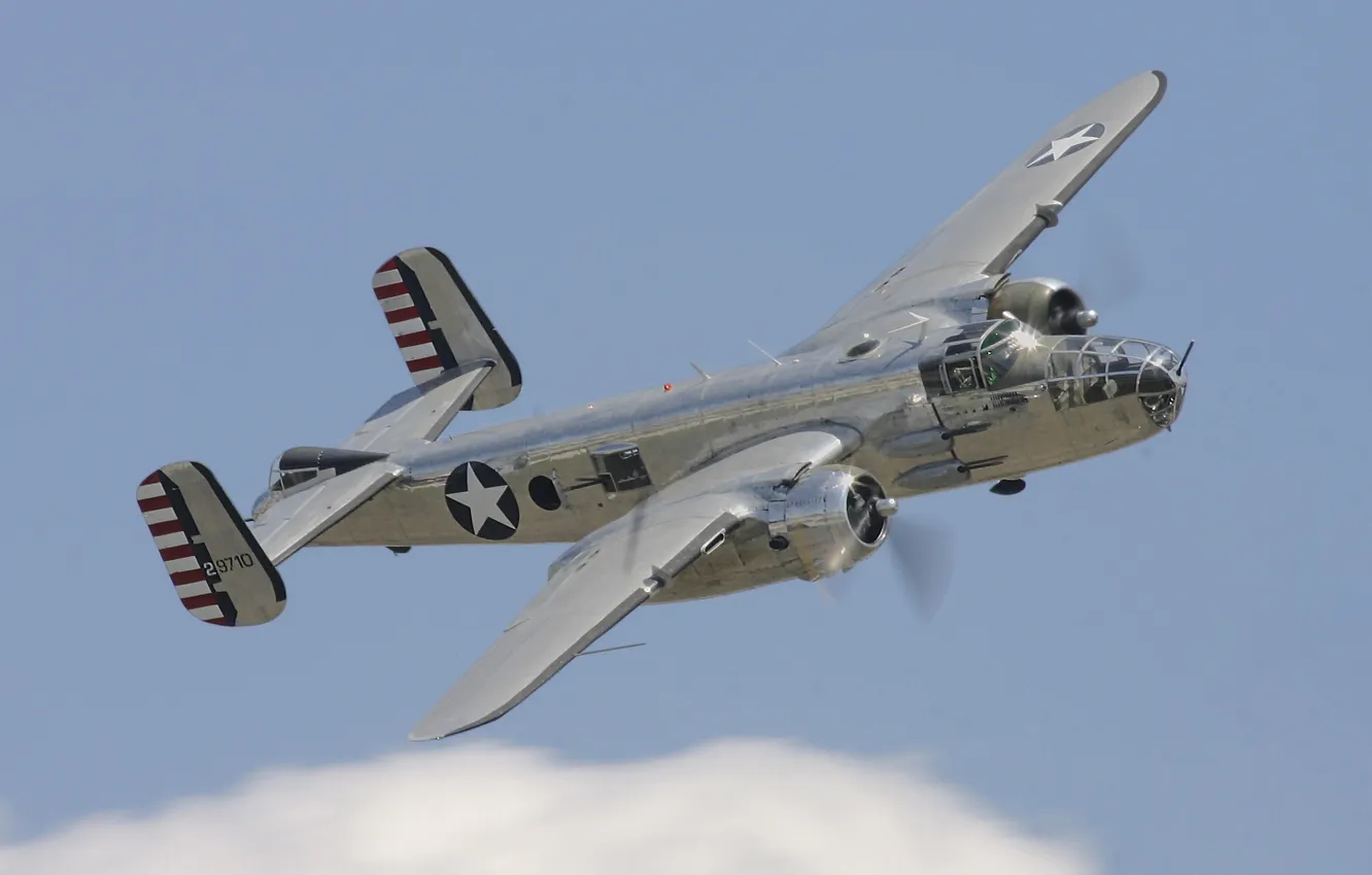 Фото обои бомбардировщик, американский, двухмоторный, средний, Mitchell, B-25