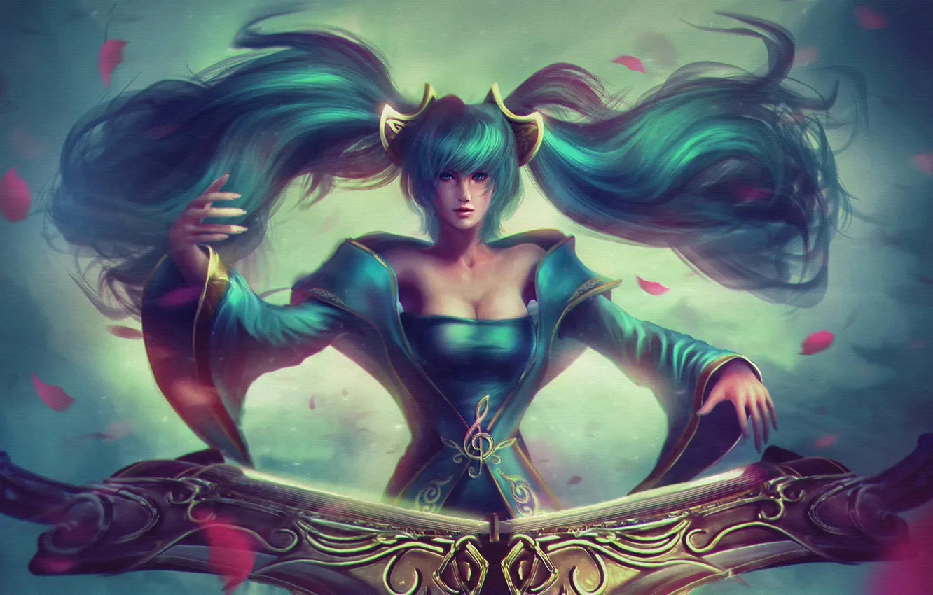 Фото обои девушка, волосы, платья, League of Legends, Sona, Maven of the Strings