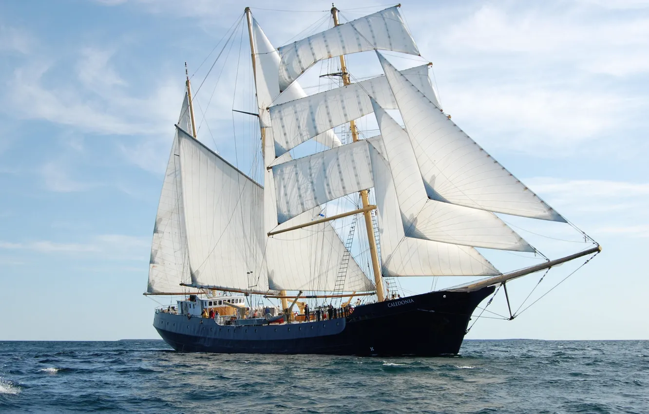 Фото обои море, корабль, паруса, Colonial Ship, Caledonia
