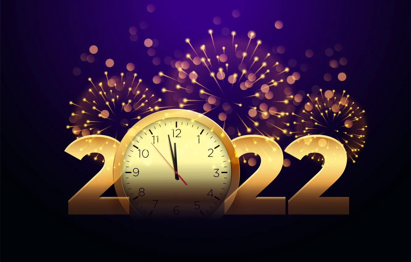 Фото обои фон, золото, часы, цифры, Новый год, golden, new year, happy