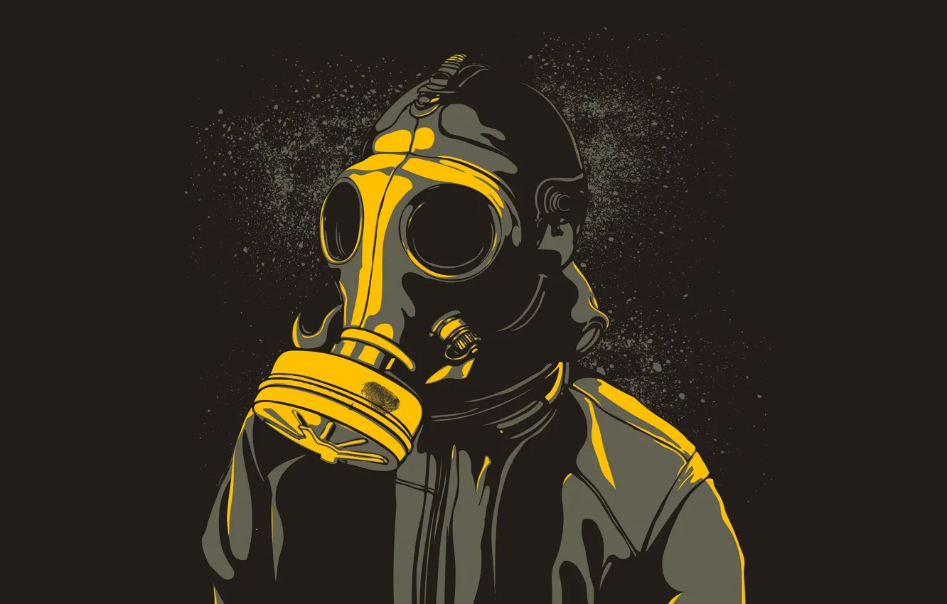 Фото обои Минимализм, Противогаз, Голова, Маска, Art, Minimalism, Mask, Gas Mask