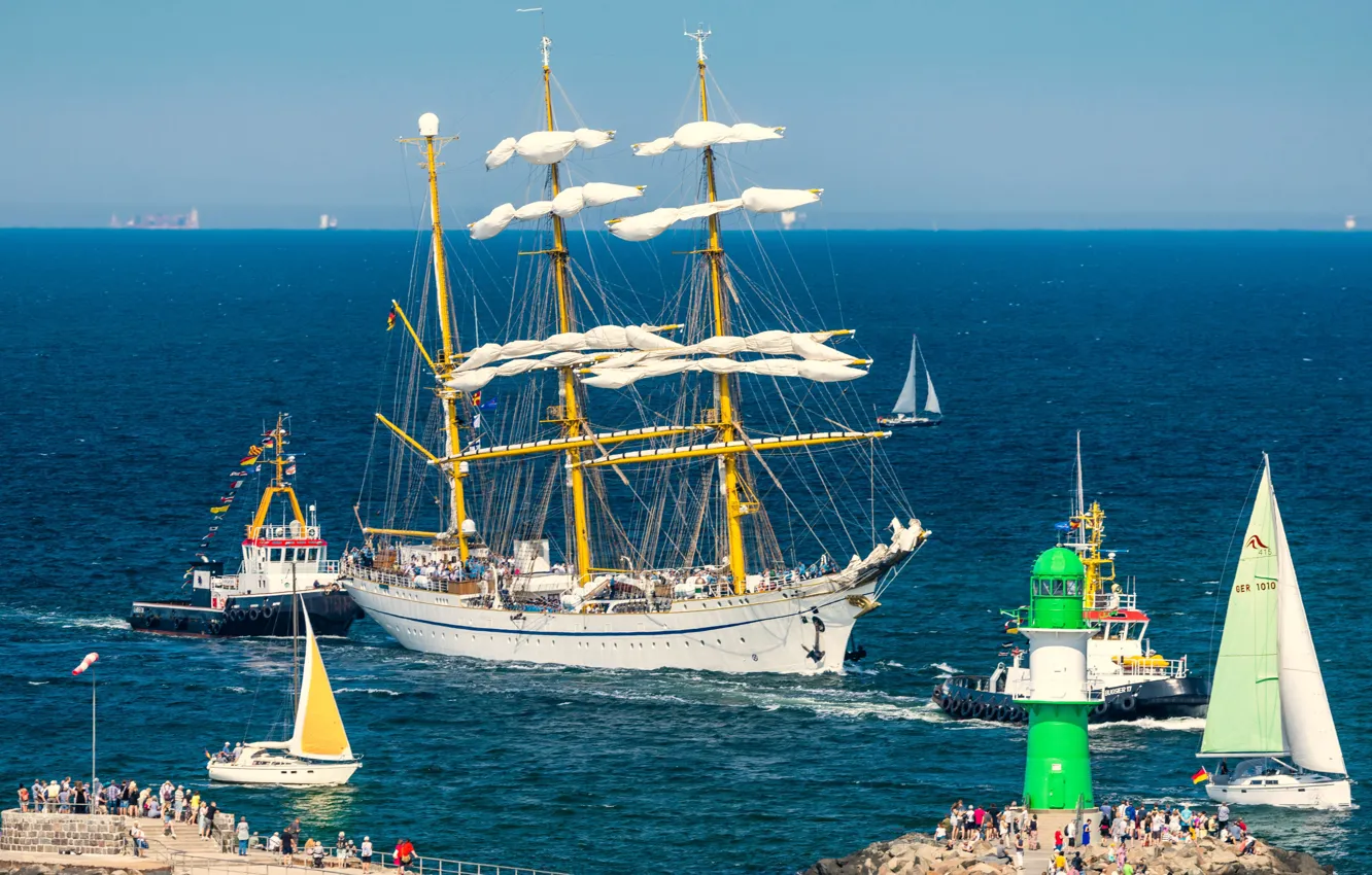 Фото обои корабль, парусный, Gorch Fock