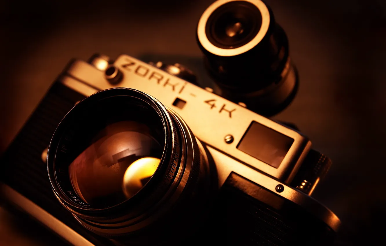 Фото обои камера, фотоаппарат, объектив, зоркий, photocamera, zorki-4k