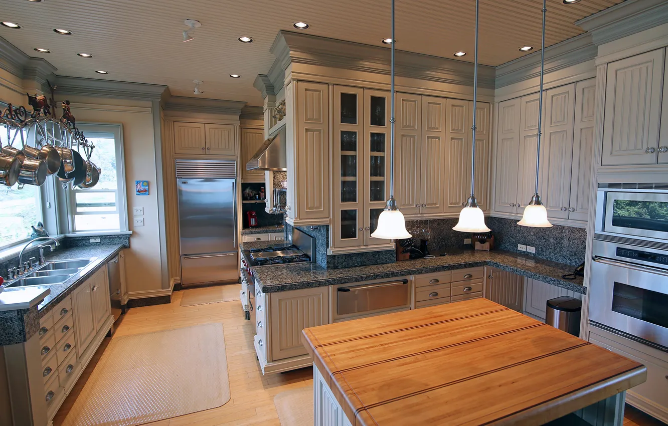 Фото обои wooden, home, luxury, kitchen