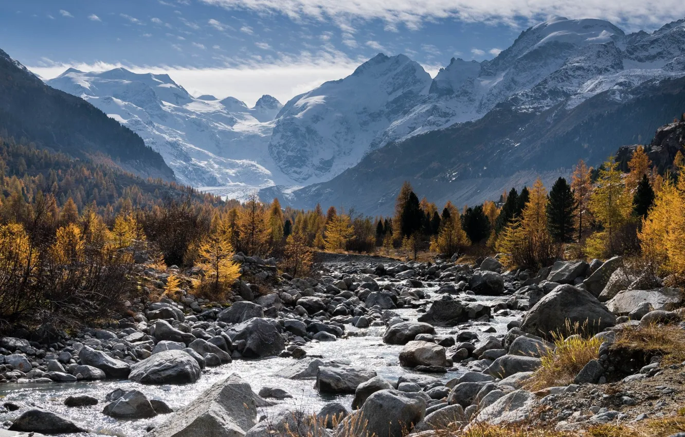 Фото обои river, mountain, rocks