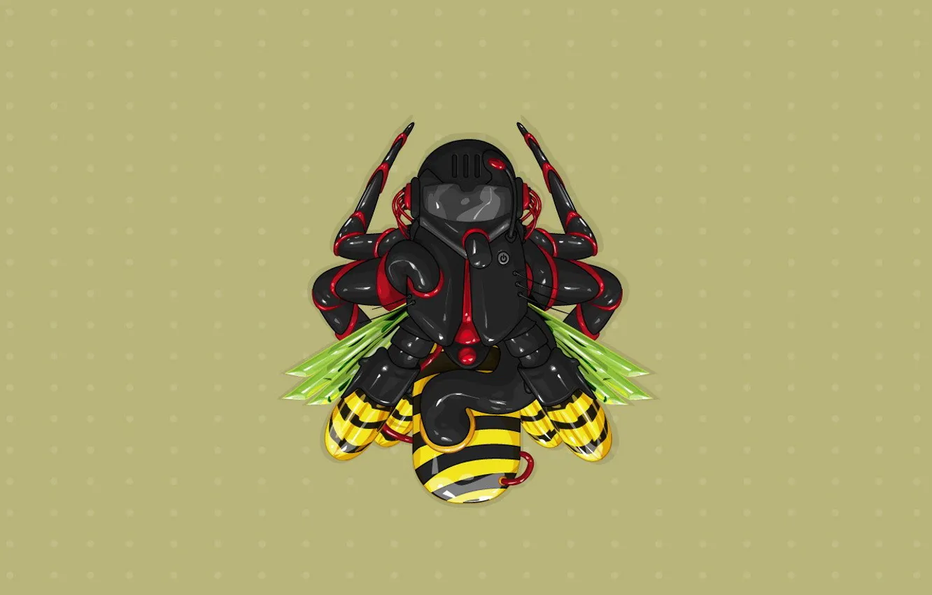 Фото обои пчела, муха, минимализм, вектор