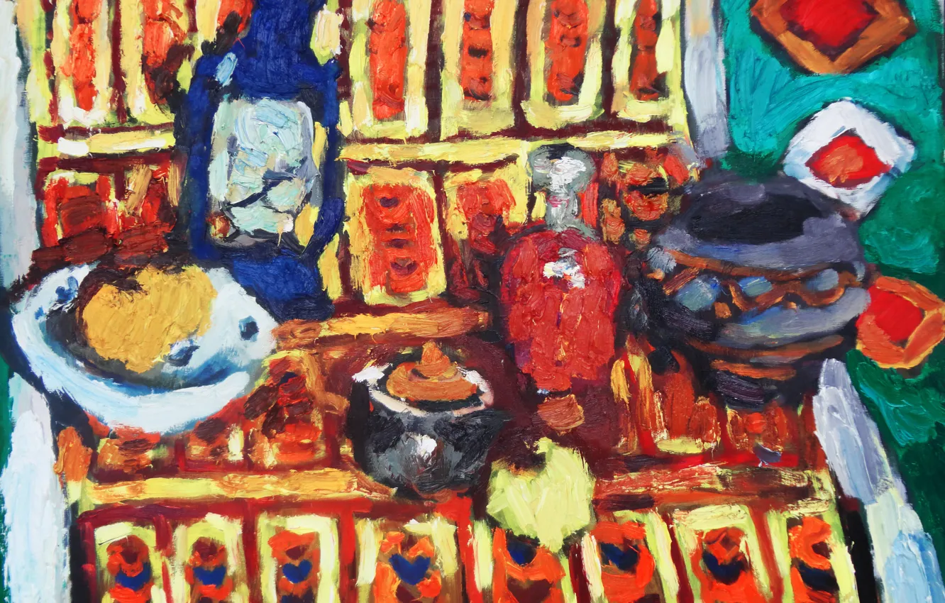 Фото обои чайник, натюрморт, песочные часы, графин, 2013, Петяев