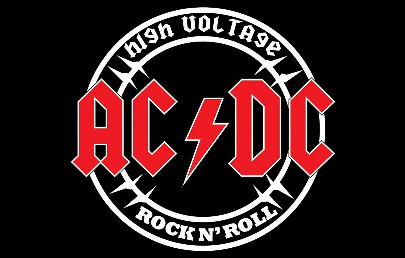Фото обои музыка, надпись, логотип, группа, черный фон, AC/DC