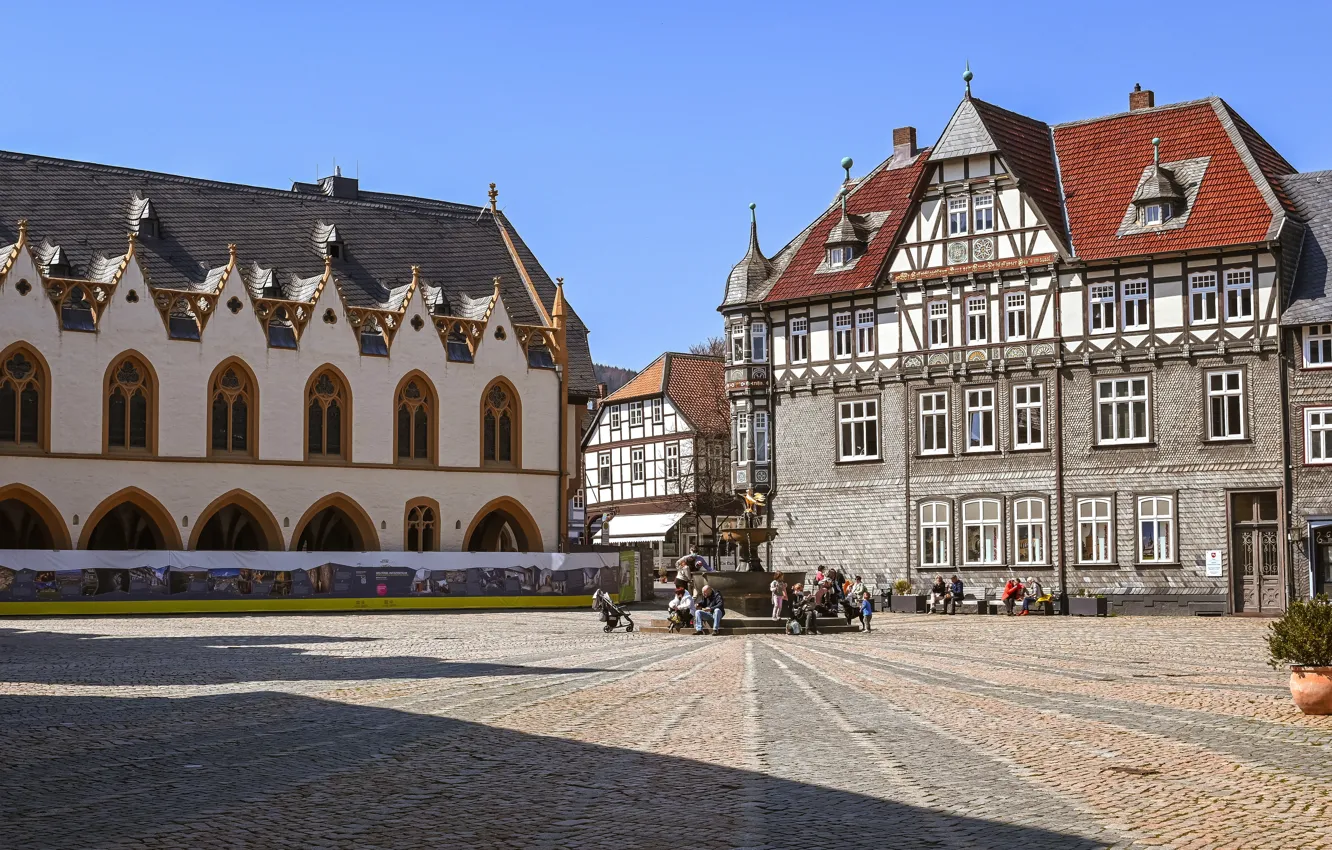 Фото обои Германия, площадь, Goslar