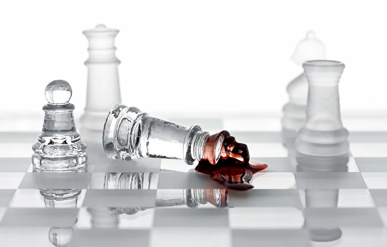 Фото обои кровь, шахматы, фигуры