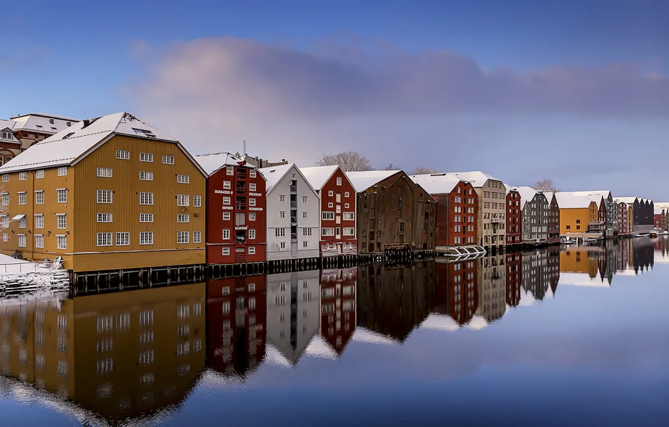 Фото обои Norway, Trondheim, Clear Winter