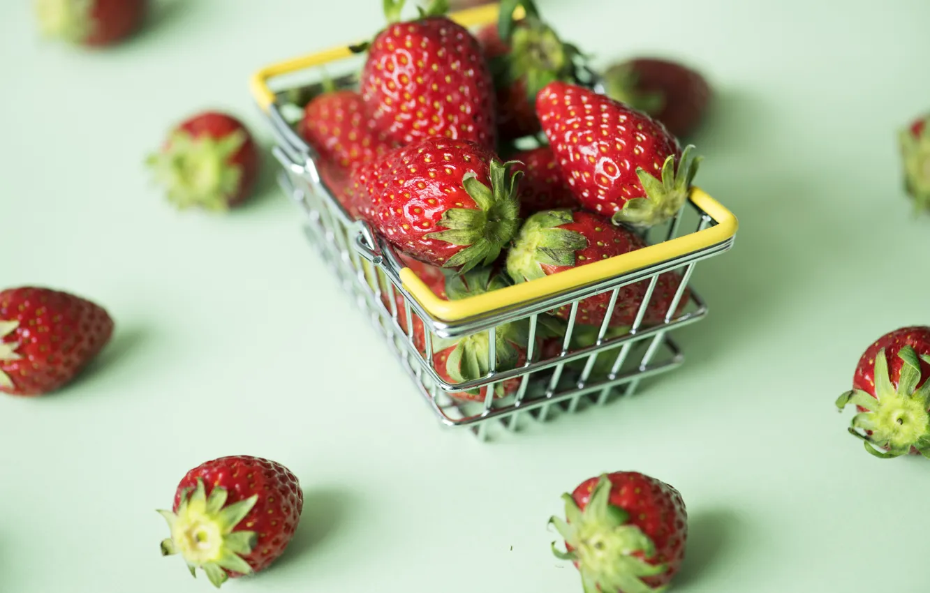 Фото обои ягоды, клубника, корзинка, Strawberries