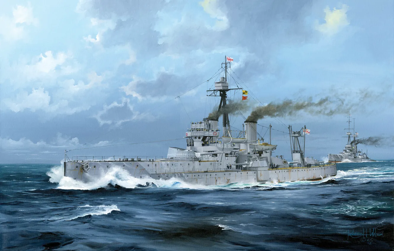 Фото обои корабль, арт, флот, Dreadnought, военный, линкор, британский, battleship
