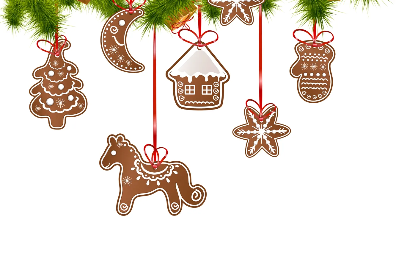 Фото обои Ёлка, Merry Christmas, Выпечка