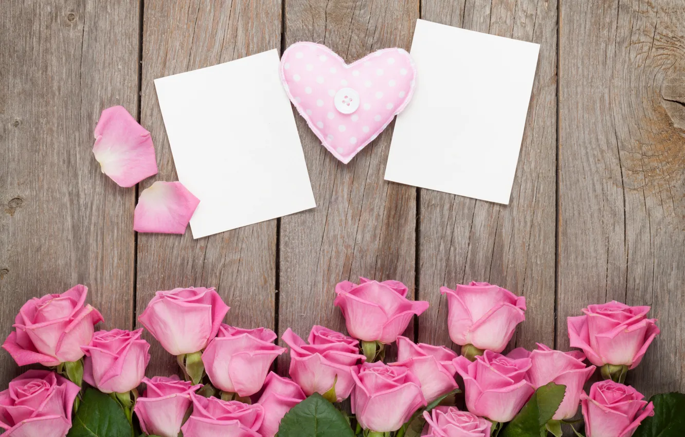 Фото обои розы, love, heart, pink, romantic, sweet, gift, petals