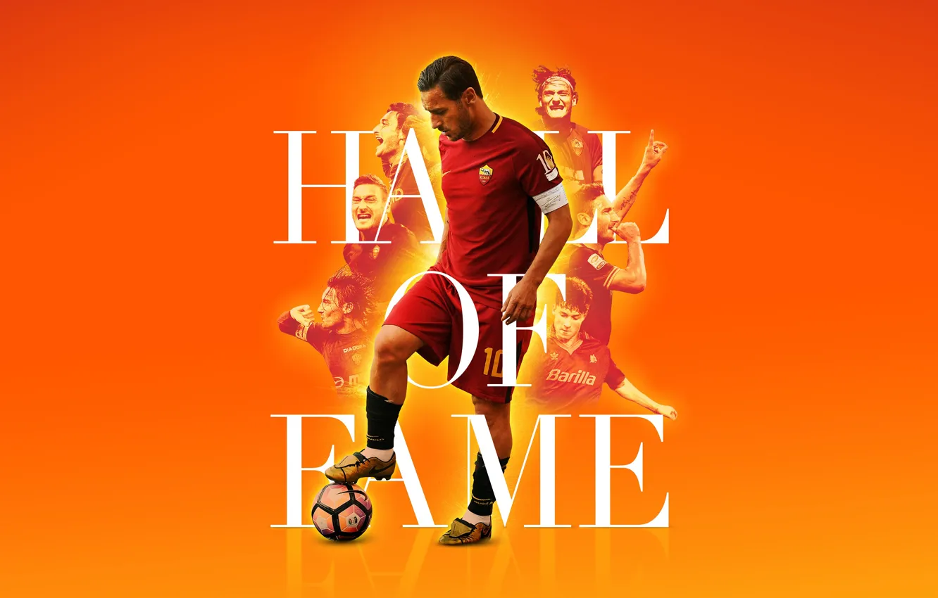 Фото обои wallpaper, sport, football, legend, player, AS Roma, Francesco Totti, Hall of Fame