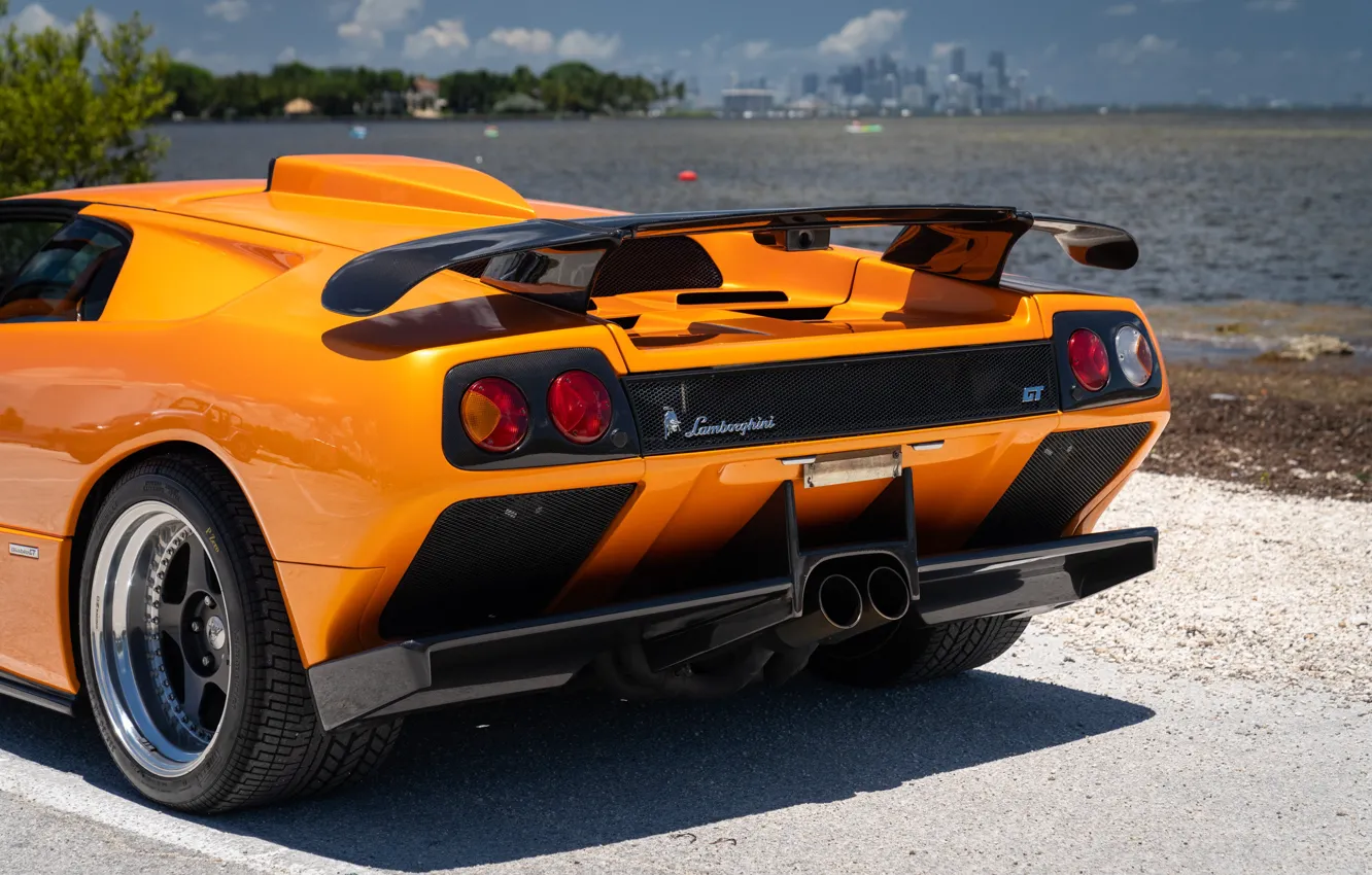 Фото обои Lamborghini, Diablo, задок, мощный, Lamborghini Diablo GT