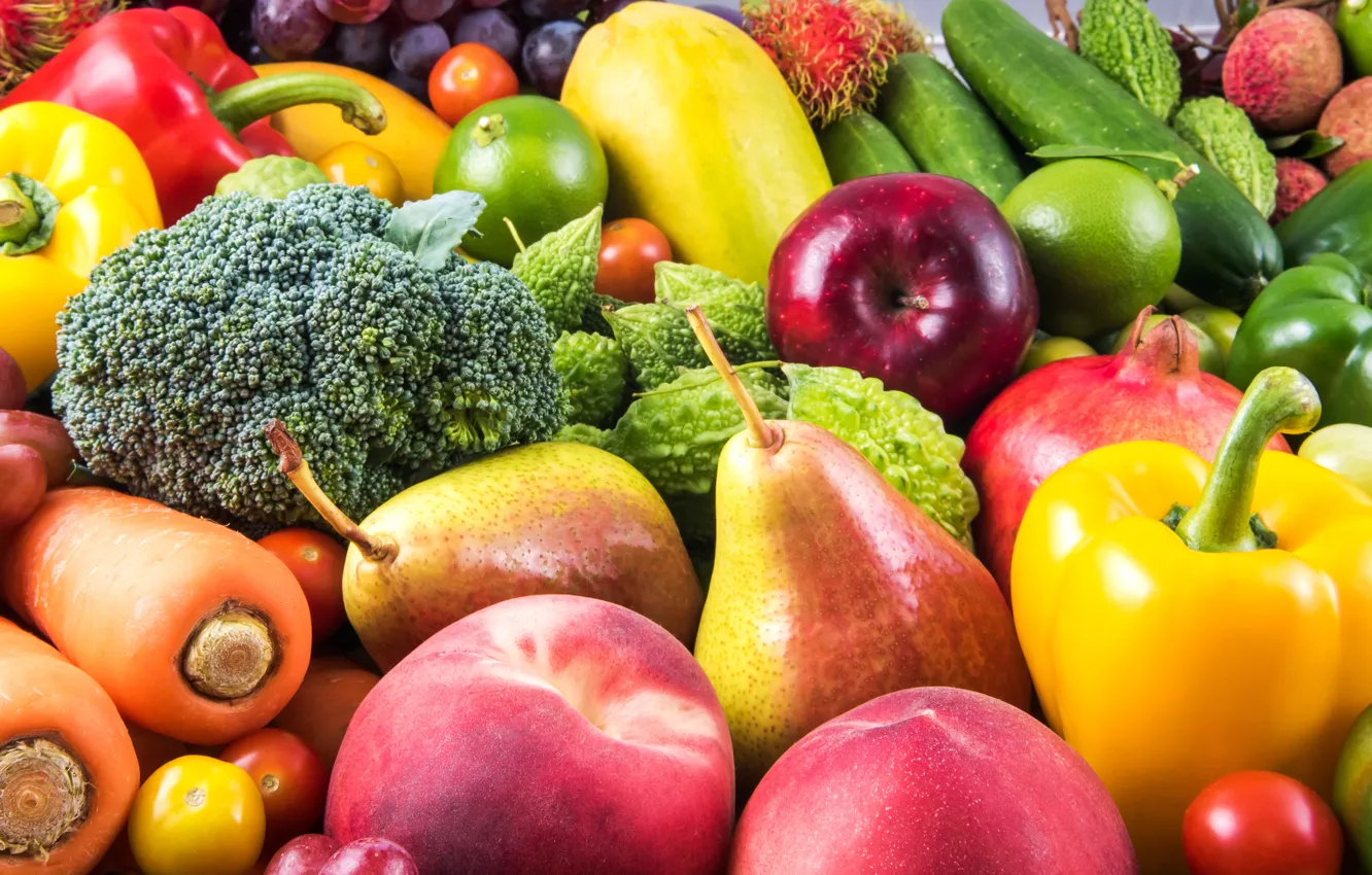 Фото обои фрукты, овощи, fruits, ассорти, vegetables, assorted