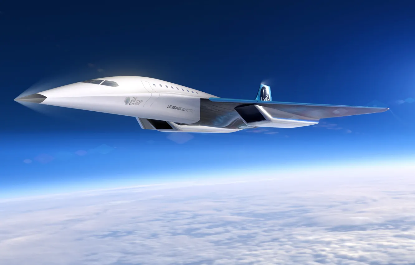 Фото обои Rolls-Royce, Высота, Полёт, Прототип, Aircraft, Virgin Galactic, High-speed travel, Airplane prototype