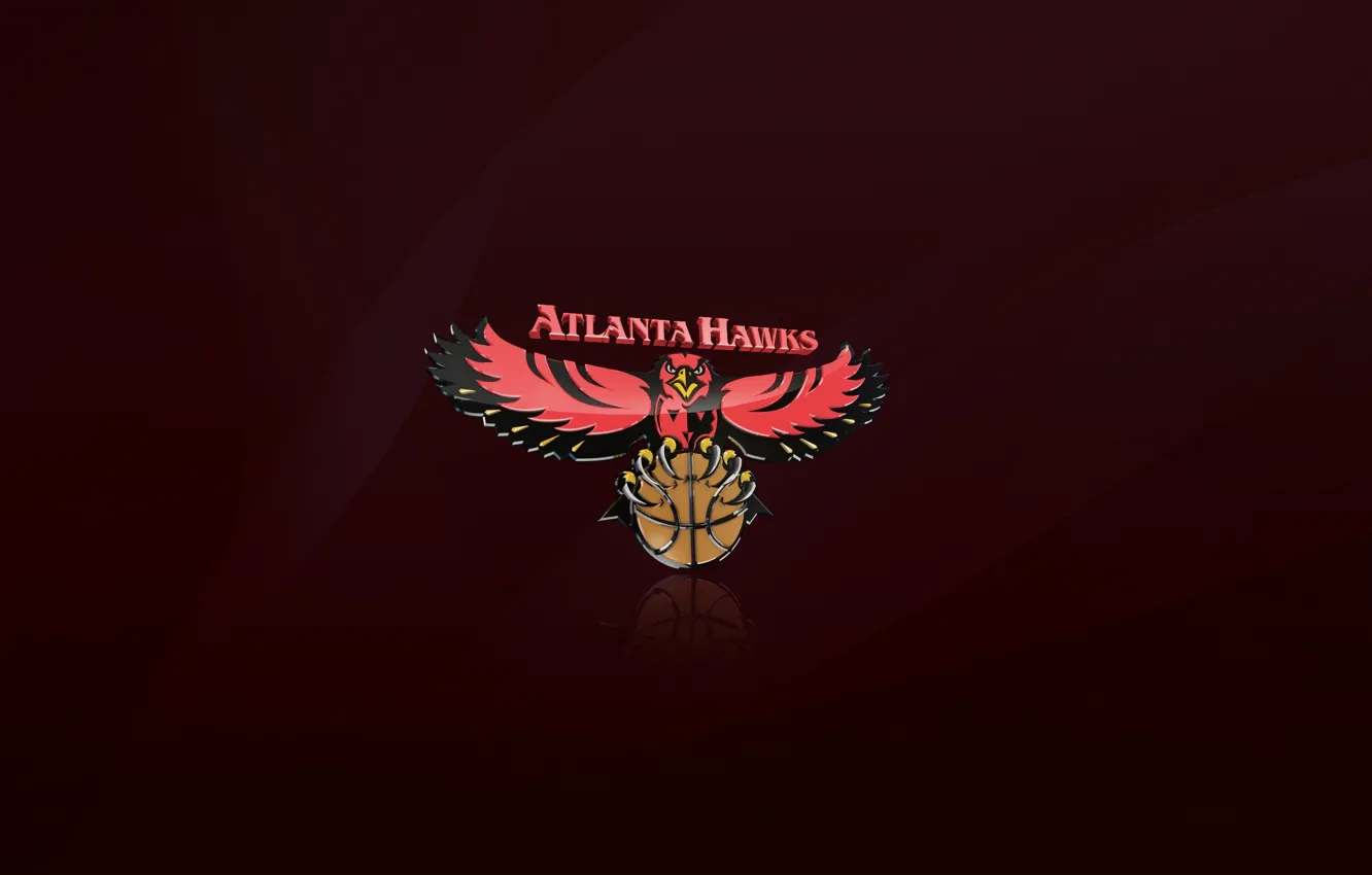 Фото обои Красный, Мяч, Баскетбол, Фон, Логотип, NBA, Ястребы, Atlanta Hawks