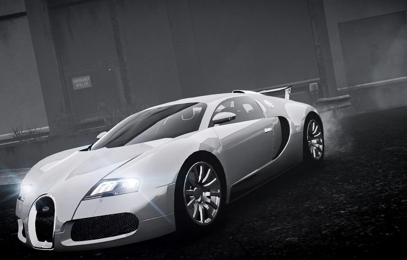 Фото обои машина, туман, Bugatti Veyron, GTA 4