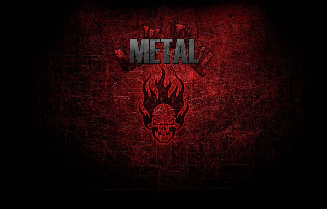Фото обои Музыка, Череп, Стиль, Metal, Метал