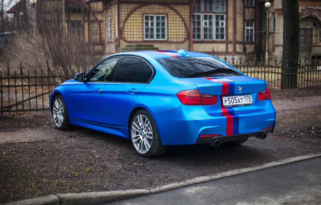 Фото обои Авто, BMW, Зад, Car, Blue, 335i, xDrive