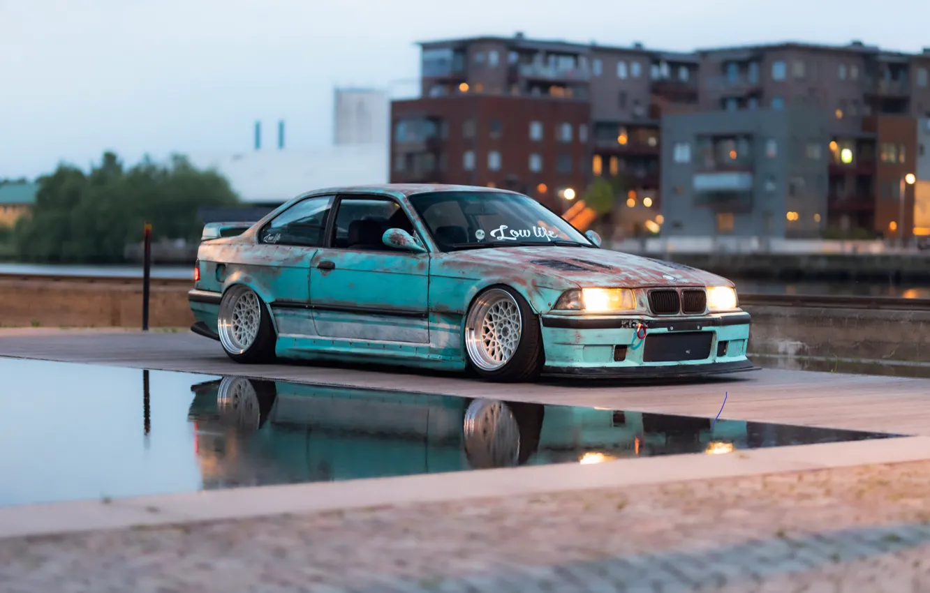 Фото обои BMW, Front, Bridge, Water, BMW M3, E36