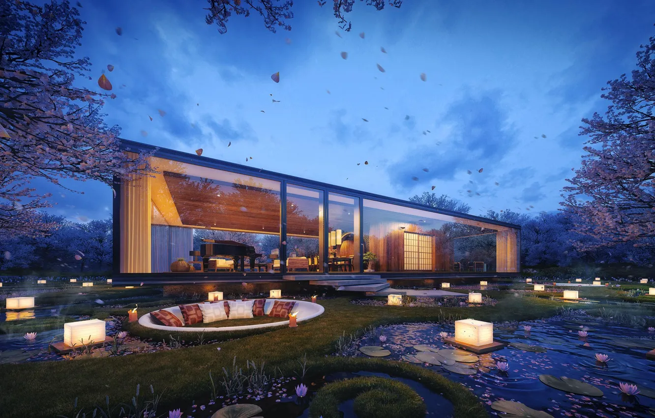 Фото обои дизайн, здание, Gardenian House