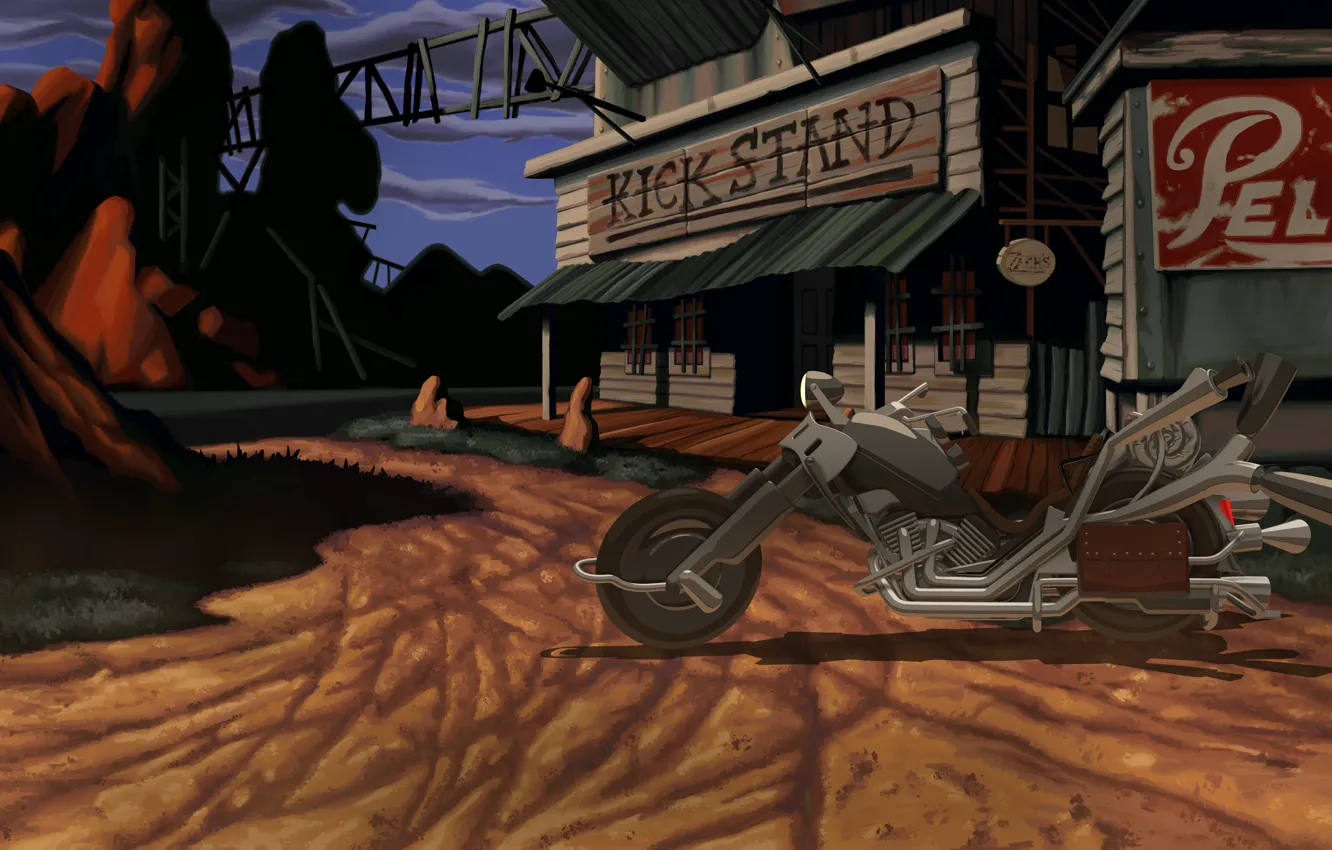 Фото обои мотоцикл, газ, bike, чоппер, full, полный, tavern, full throttle
