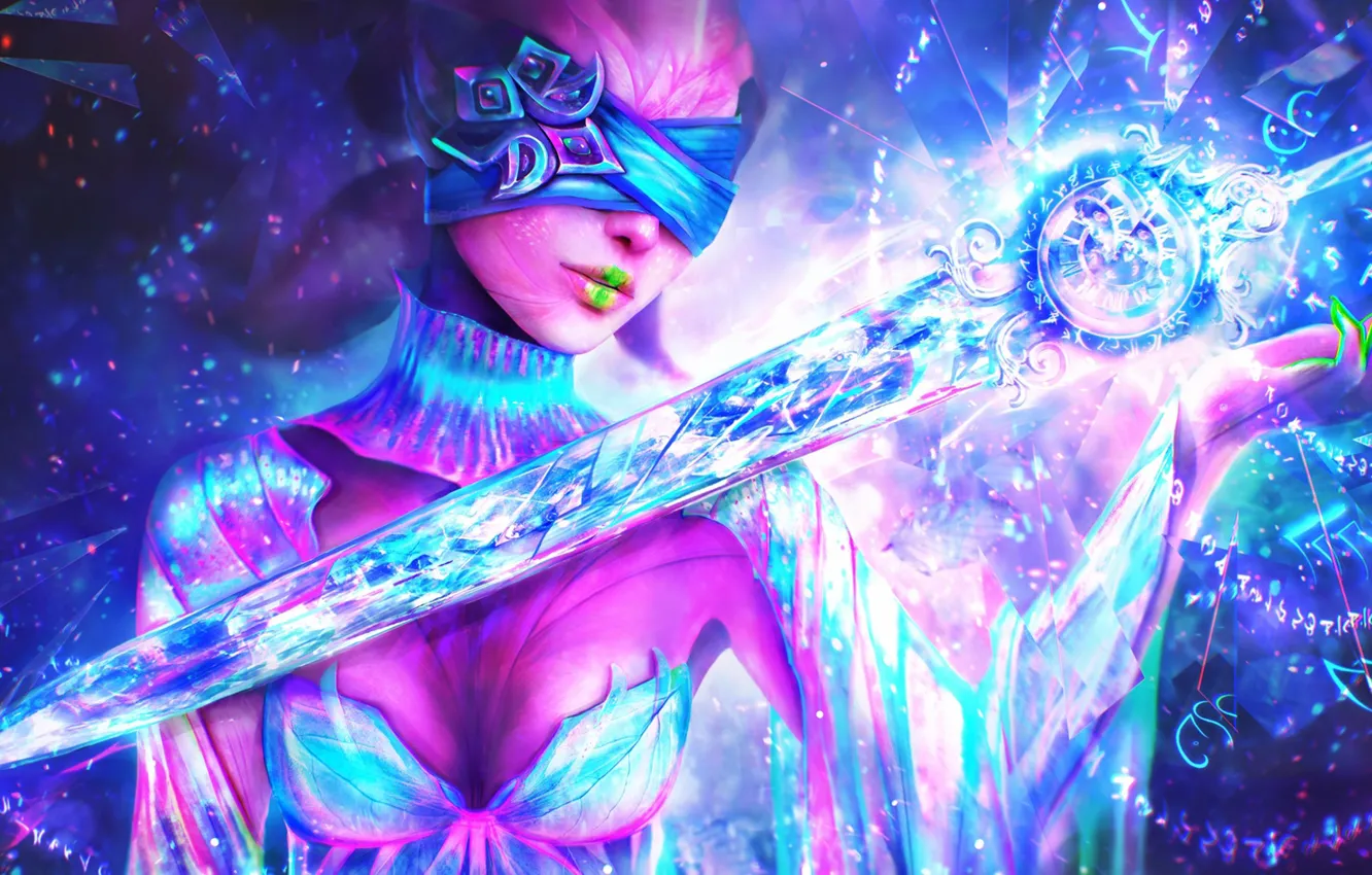 Фото обои грудь, девушка, платье, арт, маг, Guild Wars 2, Sylvari Chronomancer