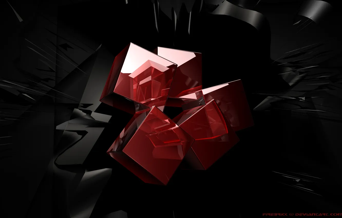 Фото обои кубы, красные, Cradle