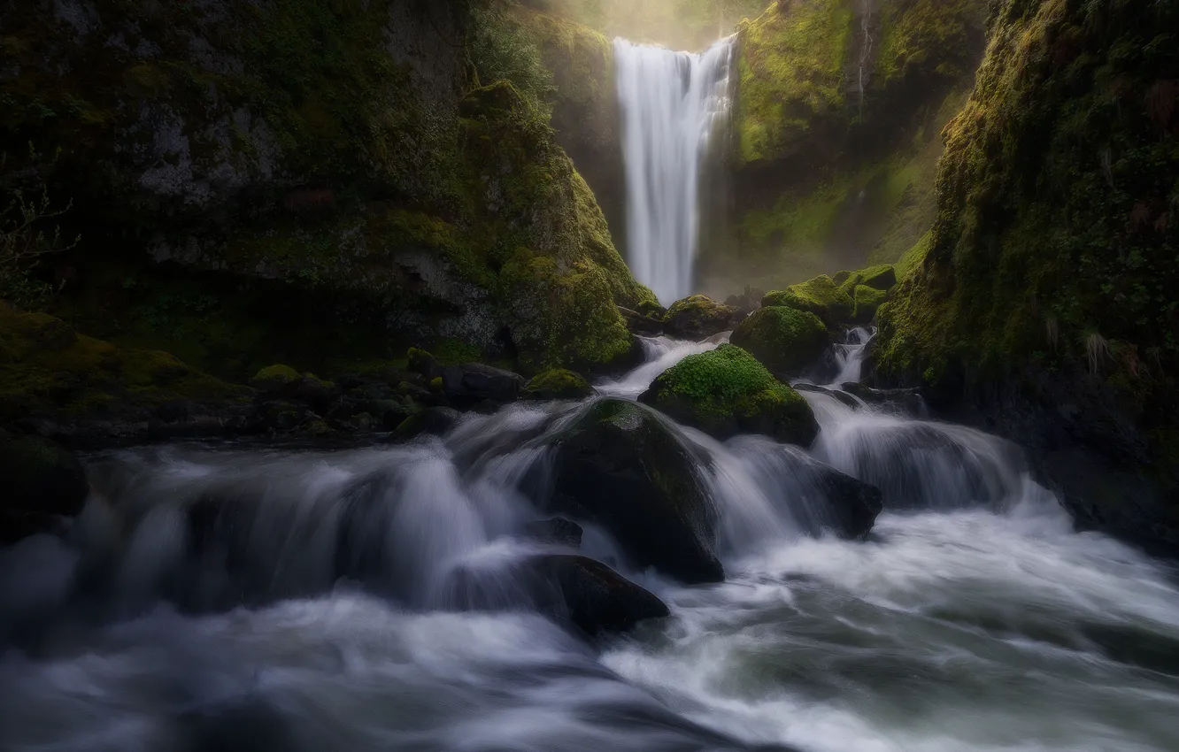 Фото обои река, камни, скалы, водопад, поток