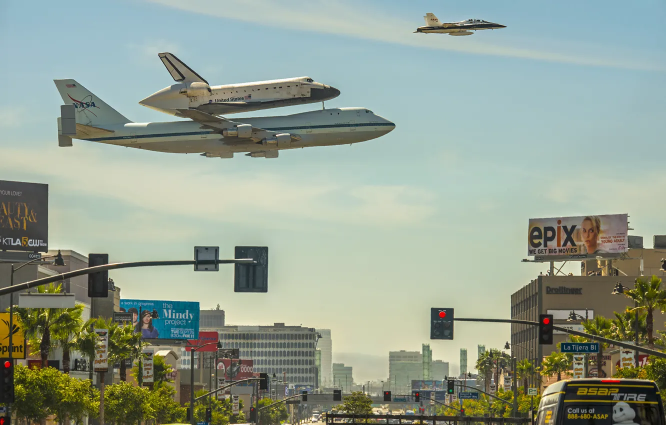 Фото обои Калифорния, шаттл, NASA, Лос-Анджелес, Los Angeles, California, shuttle, Endeavour